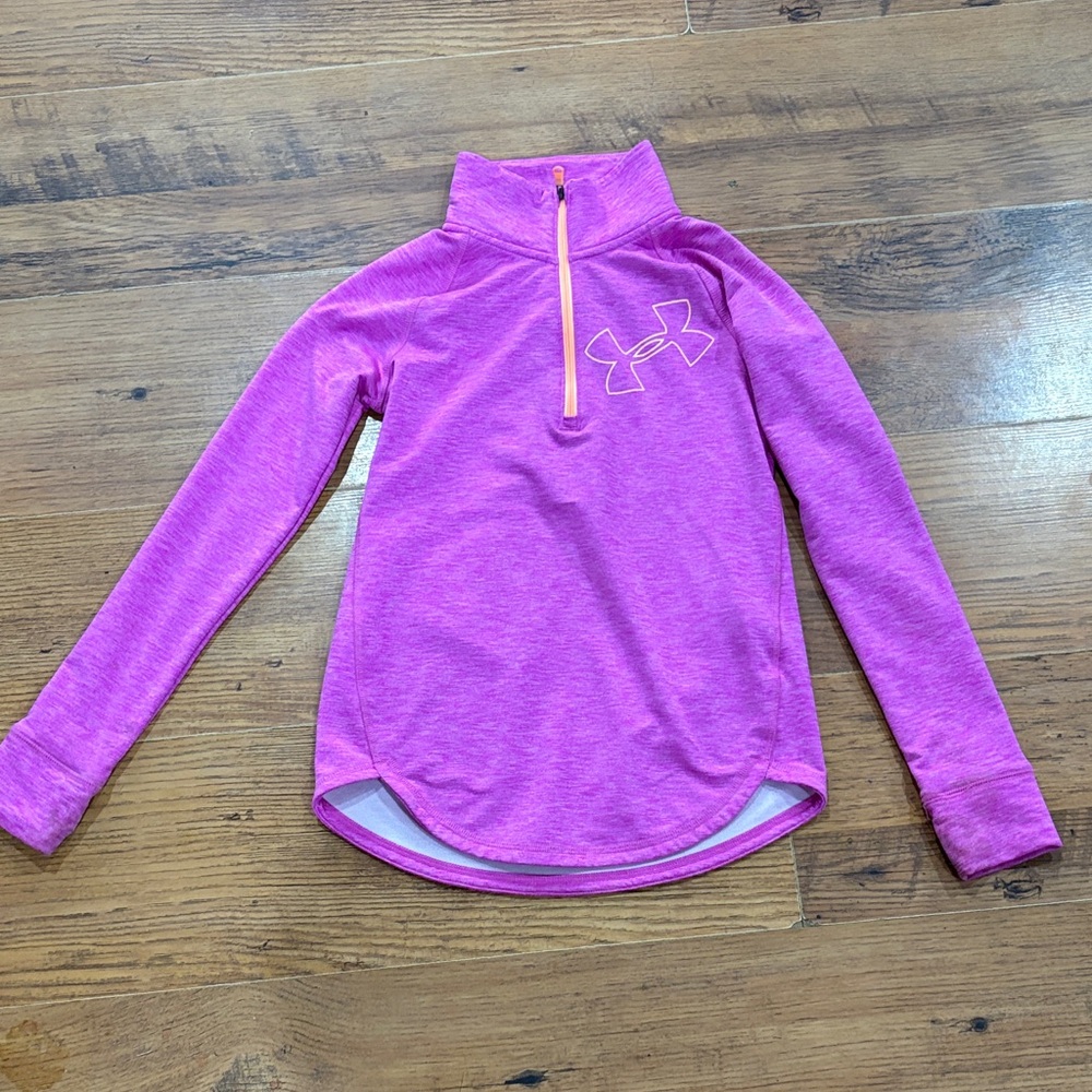 Under Armour Bright Pink Heather Quarter-Zip Pullover